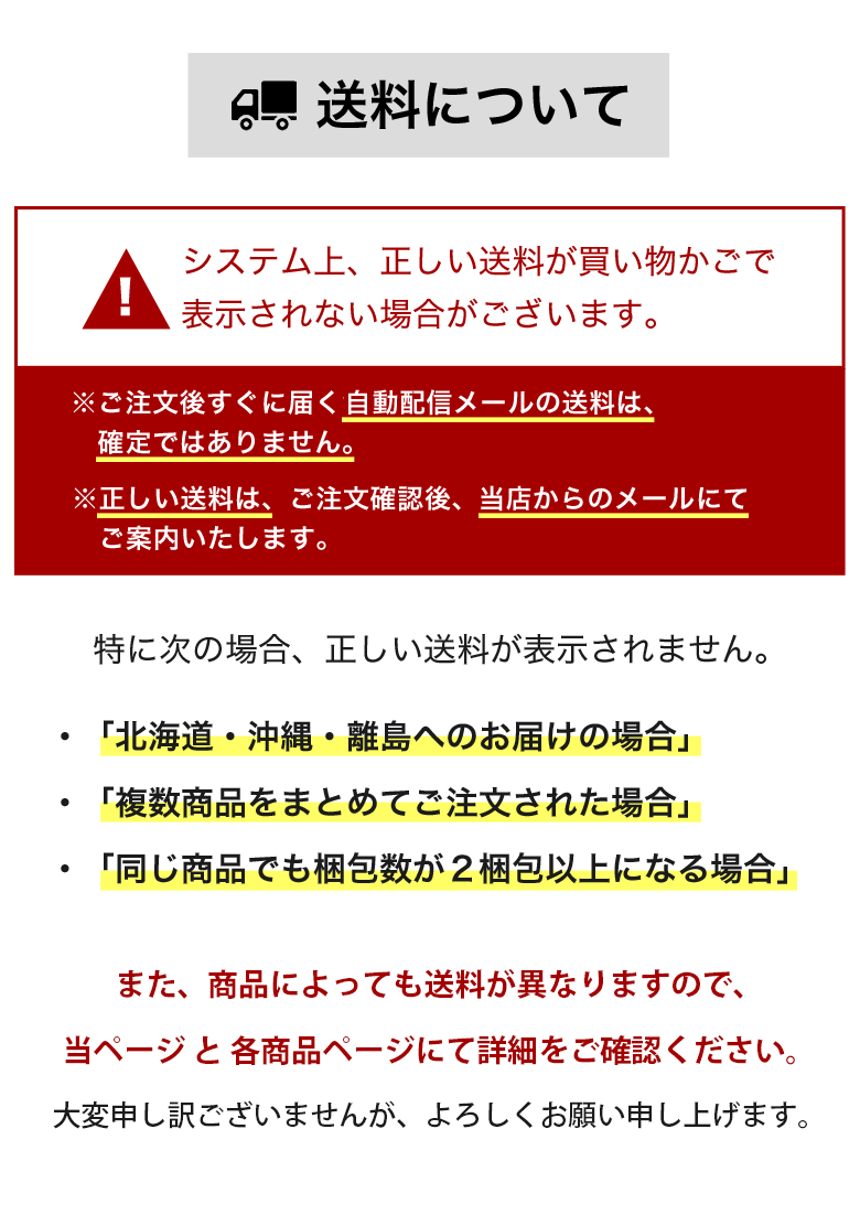 送料について