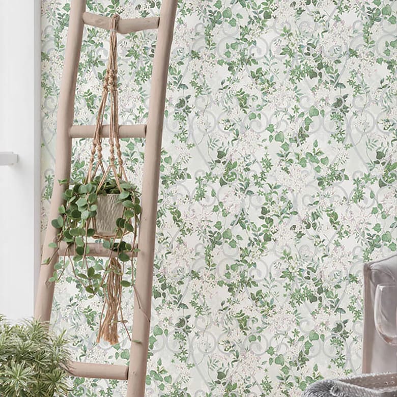 【壁紙 のり付き】 壁紙の上から貼れる壁紙 ボタニカル BB-2711