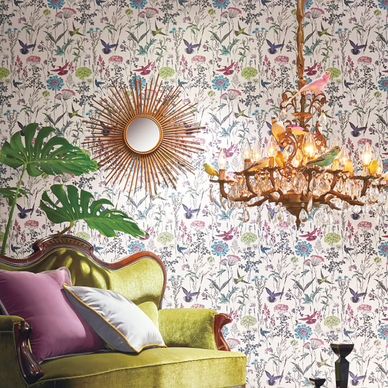 【壁紙 のりなし】 はがせる粉のりで賃貸OK ボタニカル TH-34965