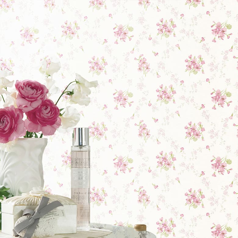 【壁紙 のりなし】 はがせる粉のりで賃貸OK 花柄 BB-2724