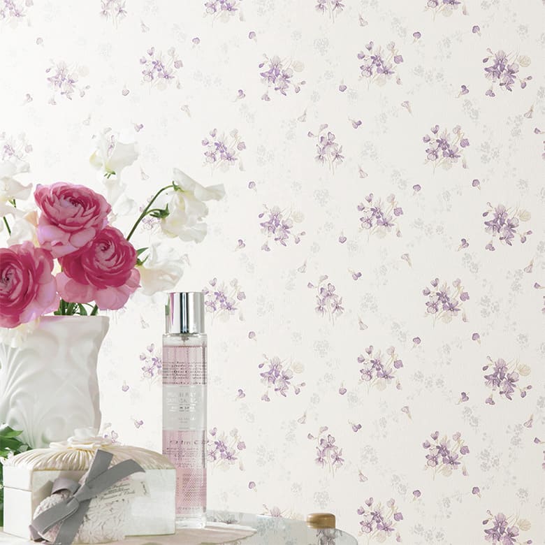 【壁紙 のりなし】 はがせる粉のりで賃貸OK 花柄 BB-2725