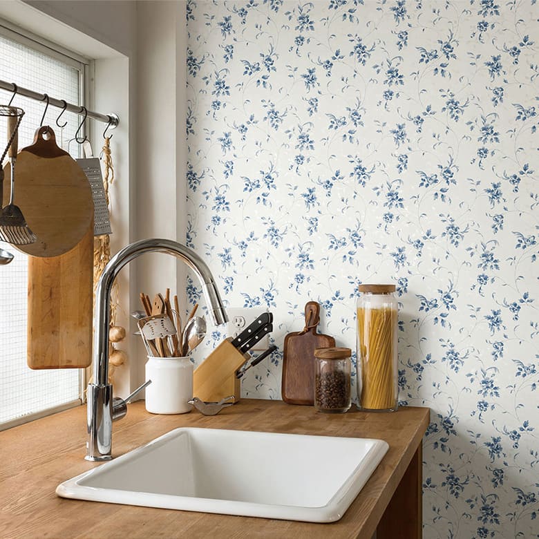 【壁紙 のりなし】 はがせる粉のりで賃貸OK 花柄 LL-6761