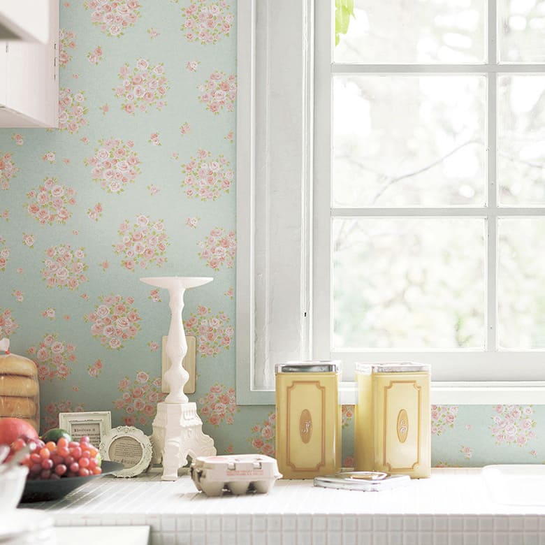 【壁紙 のりなし】 はがせる粉のりで賃貸OK 花柄 LL-6764