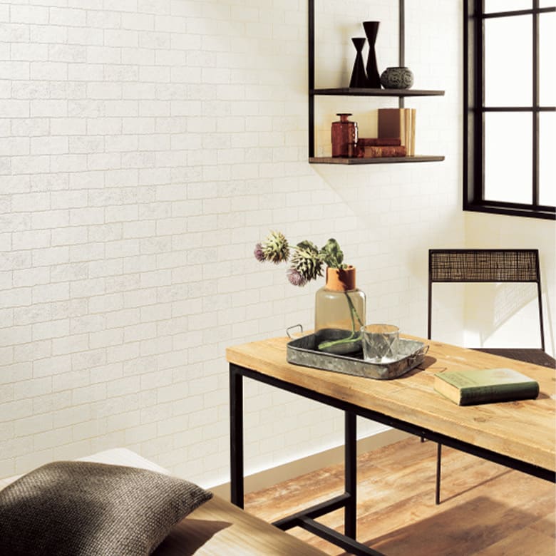 【壁紙 のりなし】 両面テープで賃貸OK レンガ RE-55682