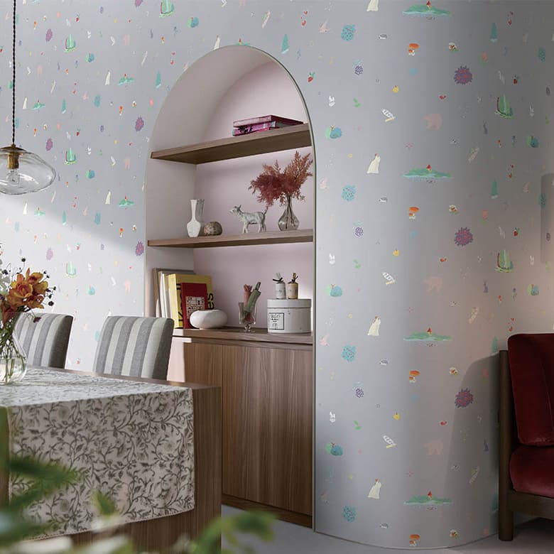 【壁紙 のり付き】 壁紙の上から貼れる壁紙 イラスト BB-2664