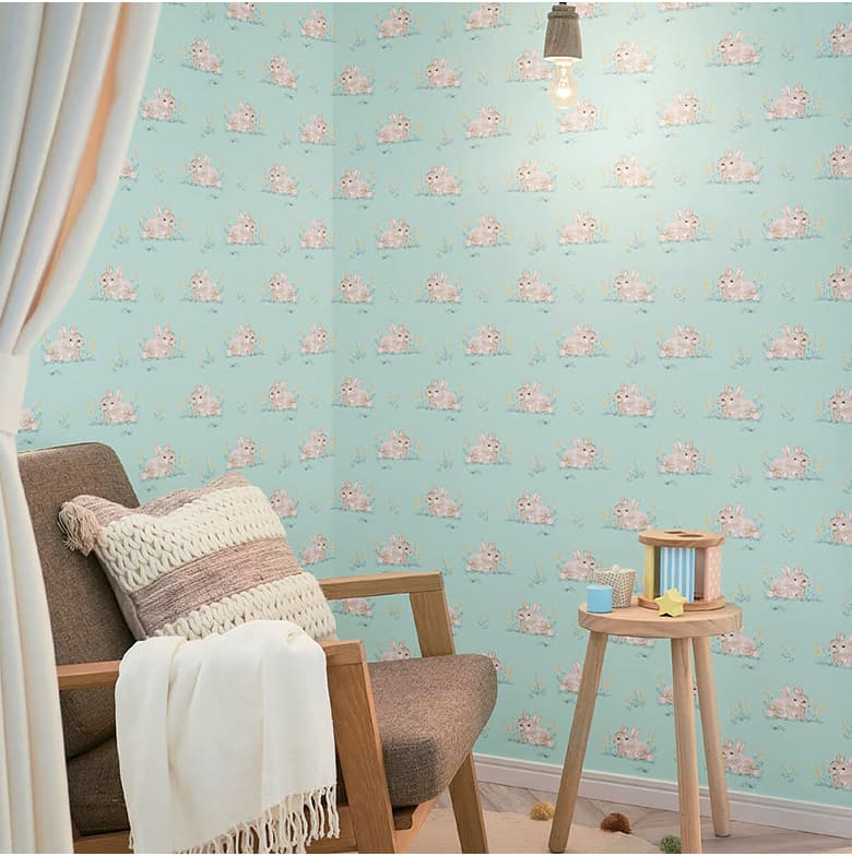 【壁紙 のりなし】 両面テープで賃貸OK うさぎ BB-2680