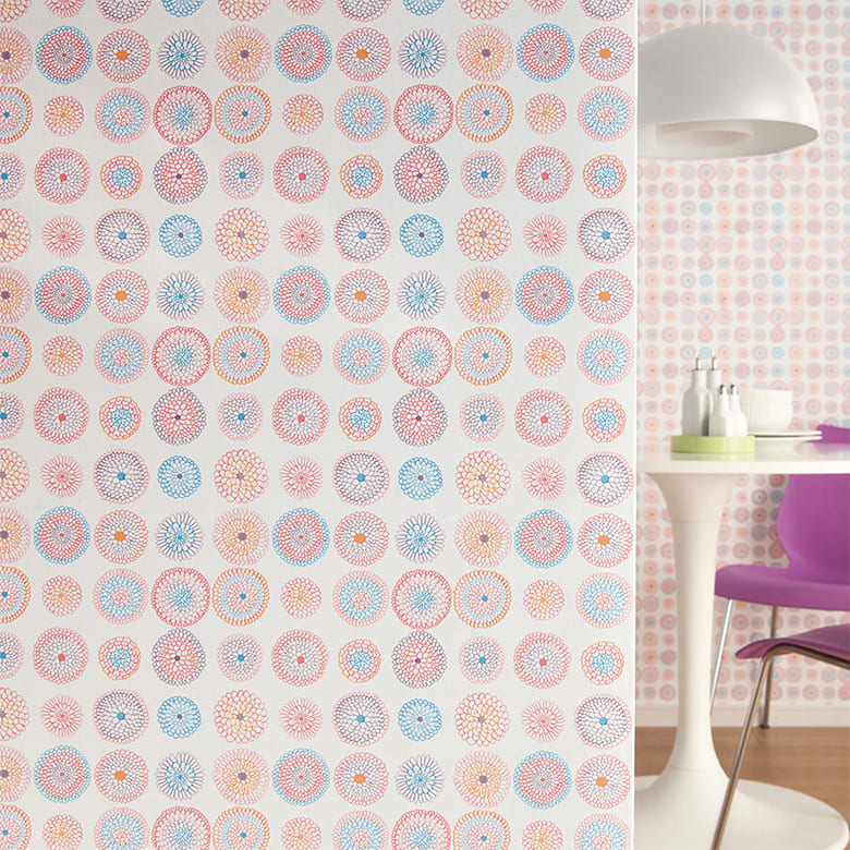 【壁紙 のりなし】 両面テープで賃貸OK 花柄 BB-2693